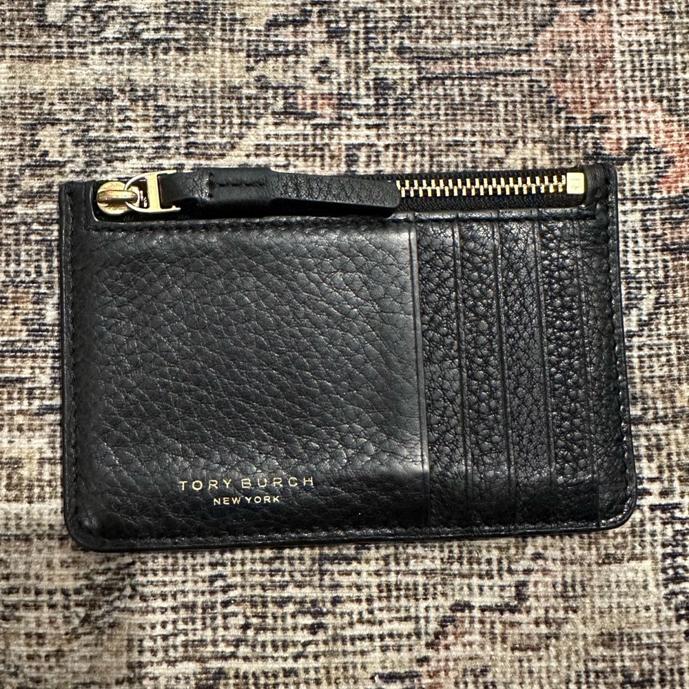 Tory Burch Zip Card Case in black